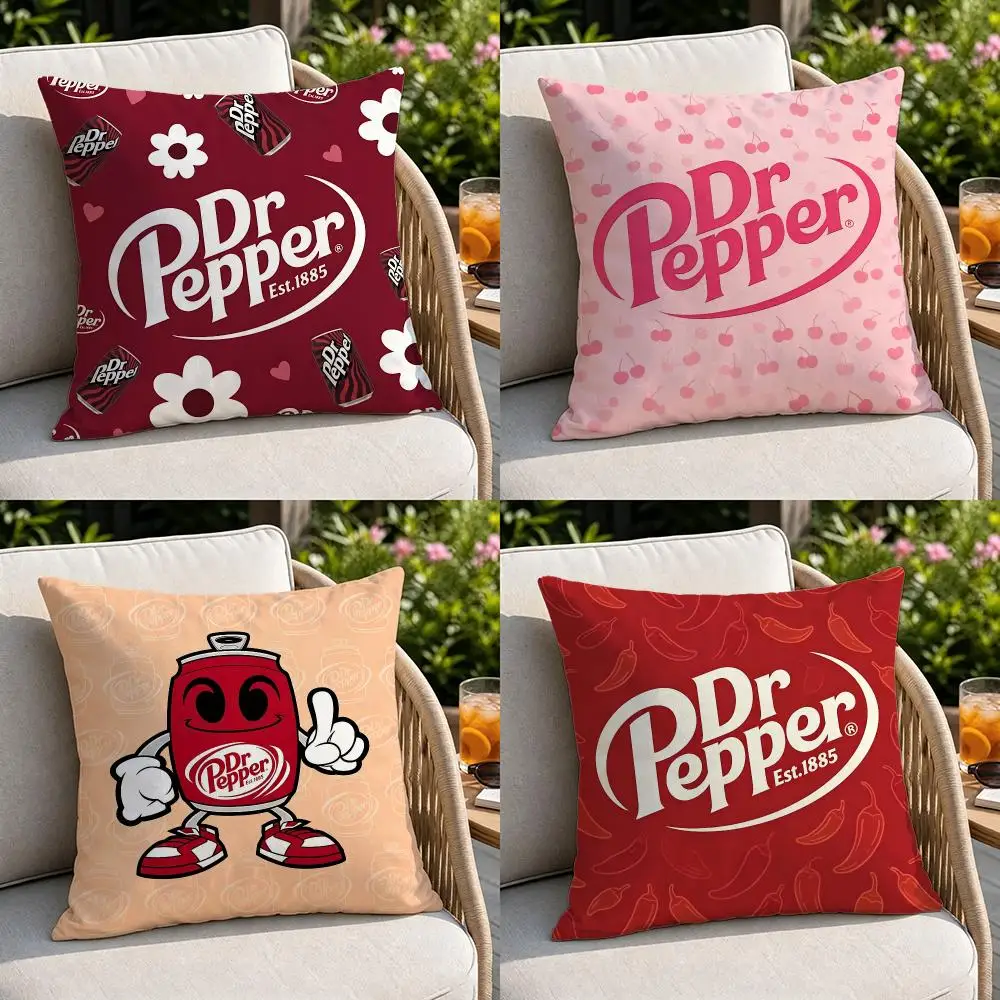 Brand-Dr PepperS Cushion Cover Soft Square Throw Pillow Covers Set for Sofa Bedroom Car Home Decoration