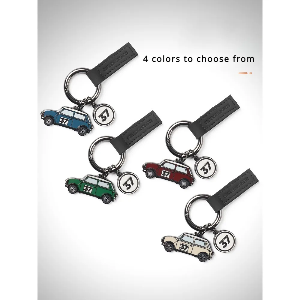 MINI Limited Edition 37 Style Car Keychain Gold 1959 Leather Nameplate Keyring For MINI CooperS R52 R55 R56 R57 R58 R59 R60 R61