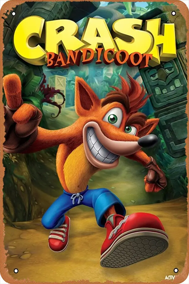 1PCS,Crash Bandicoot (Next Gen Bandicoot) Poster Vintage Tin Signs Pub Cafe Farm Room Metal Poster Wall Decor es