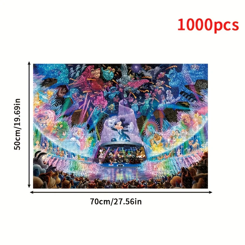 1000 stuks Disney dierenkarakters puzzel - Mickey Mouse, prinsessen en prinsen, aan de muur te monteren, spelcadeau voor volwassenen, familie-interactie