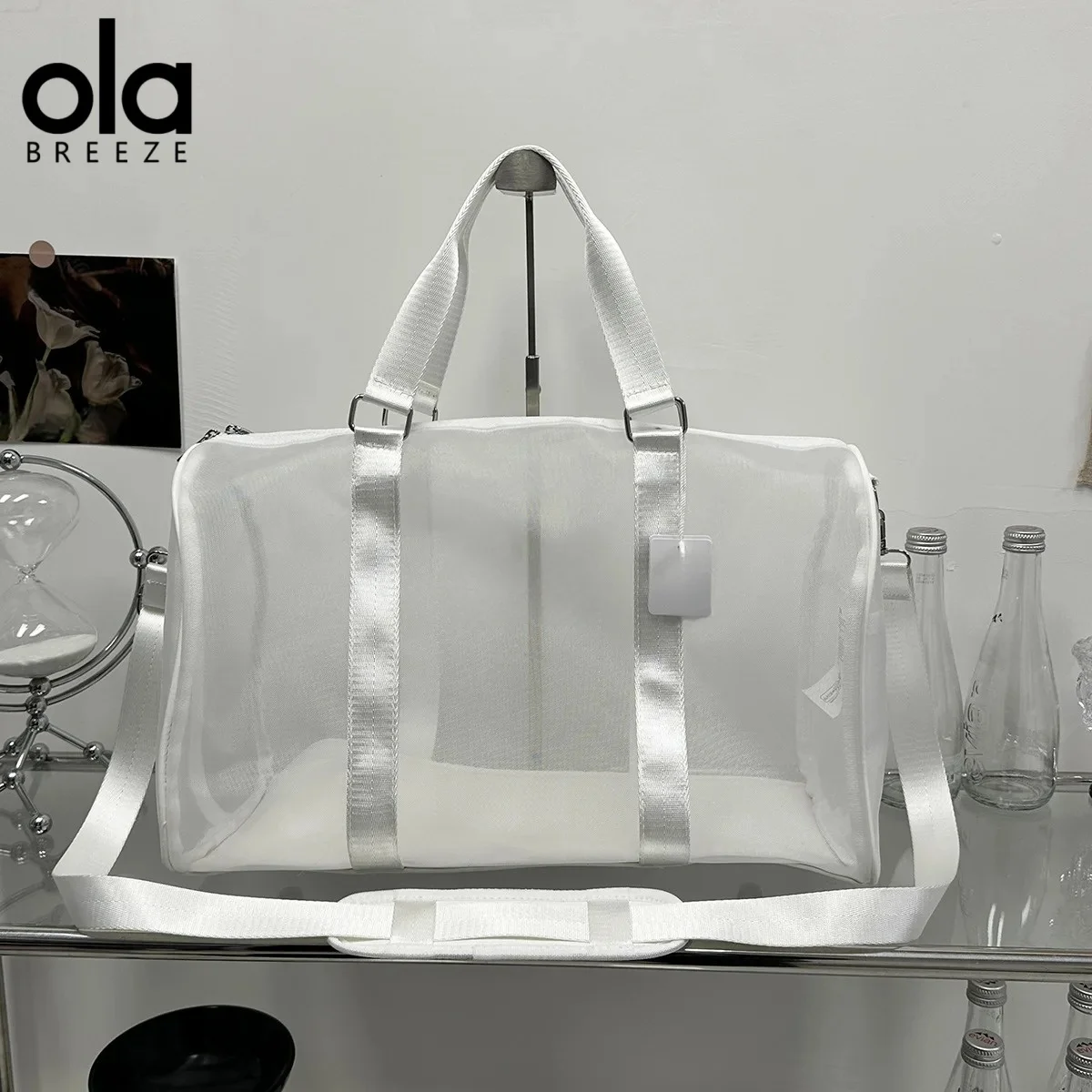 2026 NEW YOGA  Mesh bag, transparent fitness handbag, single shoulder mesh, large capacity yoga bag, beach storage bag