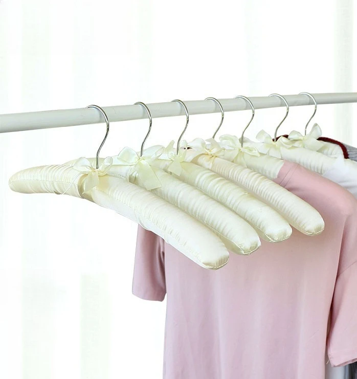 

No Slip Fabric Sponge Hanger Non Shoulder Bump Padded Clothes Hanger Anti Deformation Silk Sweater Lady Garment Closet Organizer