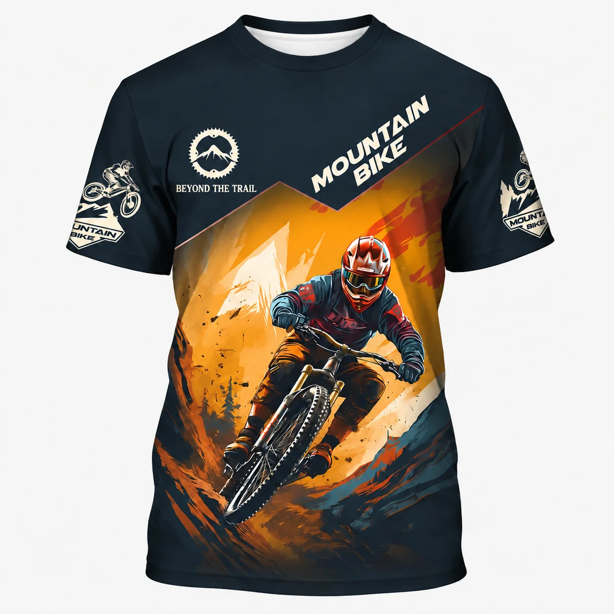 Men MTB Jersey Mountain Bike Shirt 3D Graphic Print Cycling Jersey Short Sleeve Outdoor Sports Trail Riding Downhill Bike Racing