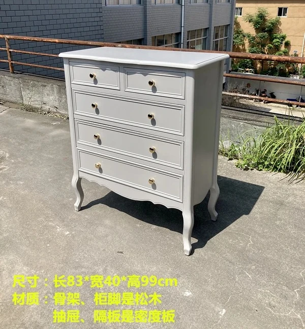 Foreign trade export American Korean retro light luxury gray champagne storage bedroom wardrobe