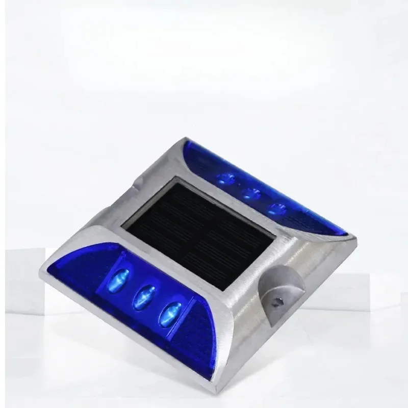 4 Pc Solar Spike Light Profile Label Led Highway Cast Aluminum Ground Buried Light Flash Road Warning Light