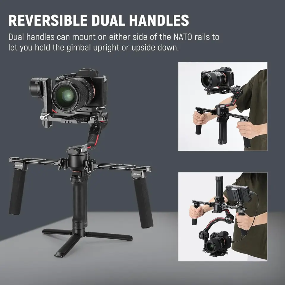 NEEWER Adattatore Montaggio per RS3 RS4, Piastra Sgancio Rapido Tipo Arca, Guida NATO Compatibile con DJI RS 3 RS 4 Stabilizzatore Gimbal Compatibile con SmallRig Shoulder Rig V Mount Batteria, GA030