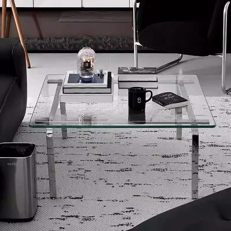 

Internet celebrity sofa small tea tray household coffee table stainless steel small apartment side table simple minimalist
