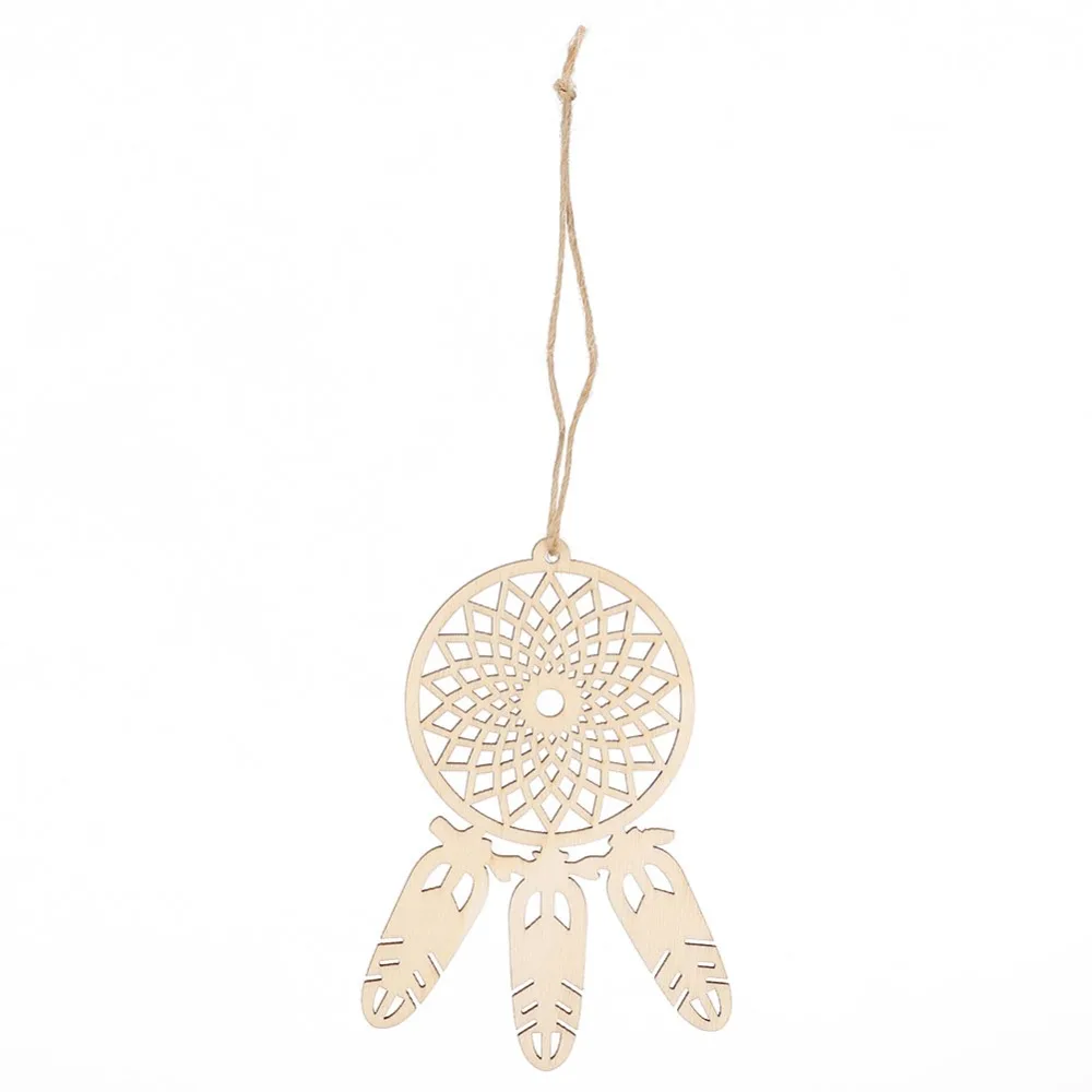 20pcs Wood Wooden Dreamcatchers Unfinished Wood Wooden Pendant Hanging Ornaments String Decor Dream Catcher Kits Christmas Tree