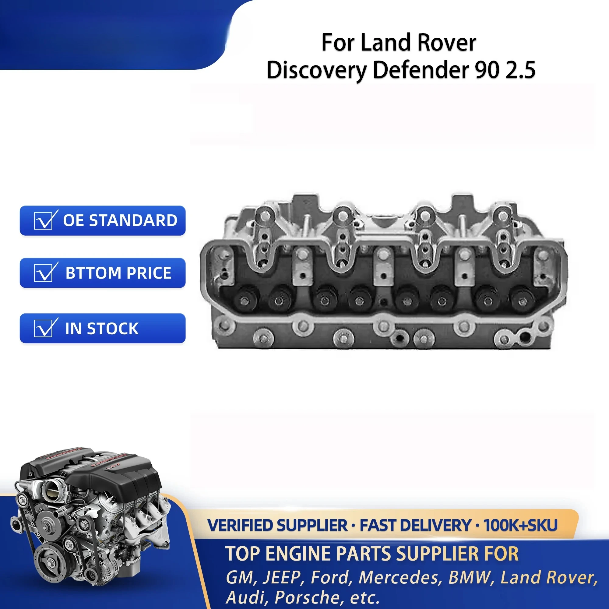 Linkteco 300TDI Engine Cylinder Head for Land Rover Discovery Defender 90 2.5TDi 1994- ERR5027 LDF500180 - view 3