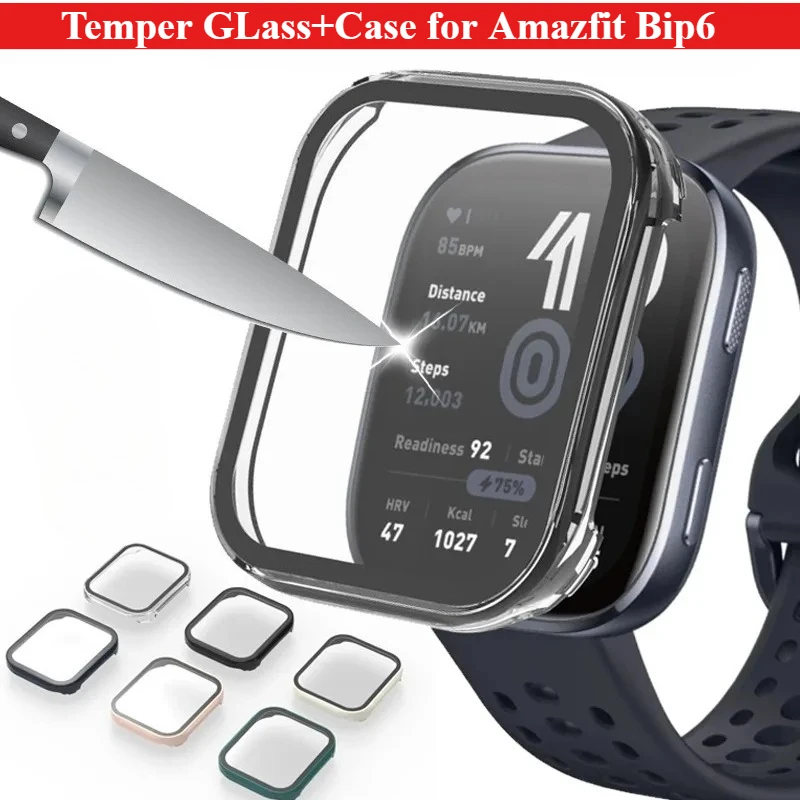 

PC Case+Tempered Glass For Amazfit Bip 6 Anti-scratch Film Bumper Screen Protector Cover for Amazfit Bip 6 Shell Accessories