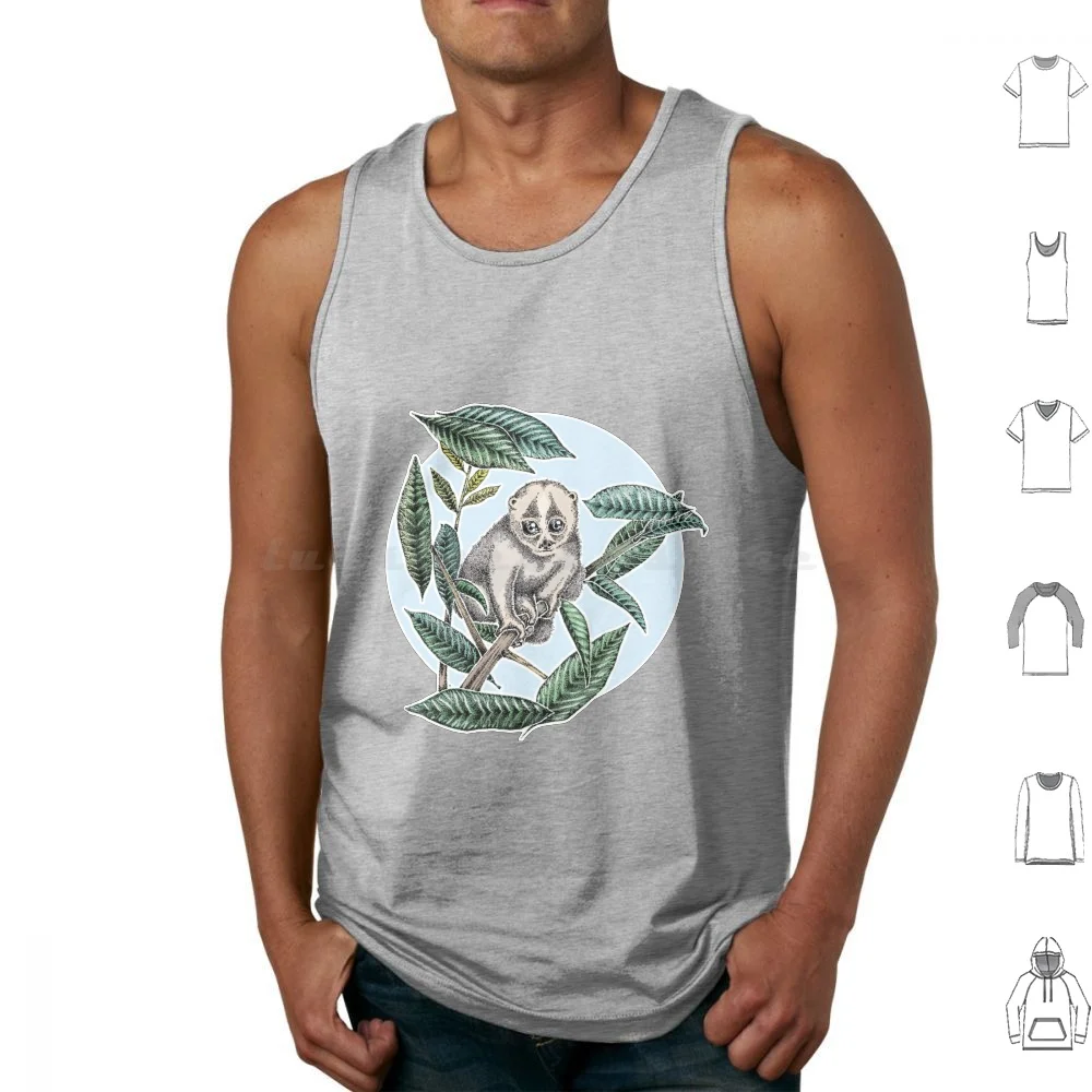 Drawing Of A Cute Slow Loris-Save The Slow Loris Tank Tops Vest Sleeveless Slow Loris Cute Animal In The Wild Save The Slow