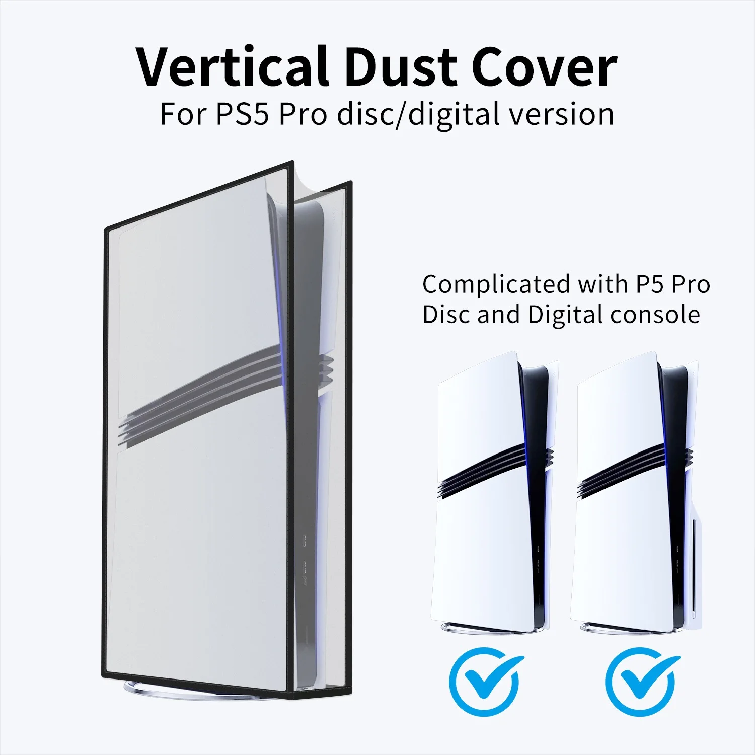 EVA Transparent Vertical Dust Cover for PS5 Pro Protective Case Dustproof Shell Anti-Scratch for ps5 Pro Accessories