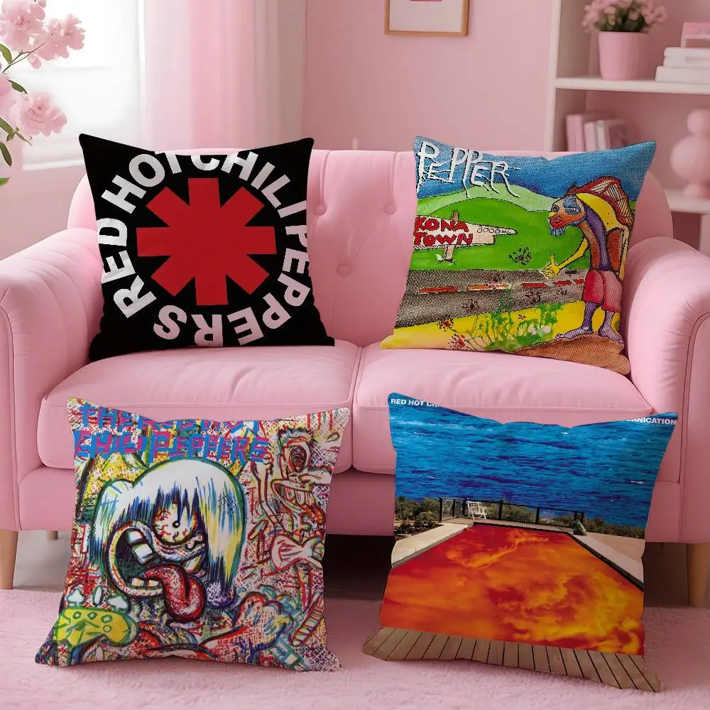 Funda de almohada Red Hot Chili P-Peppers, funda de almohada estampada con patrón para sala de estar, funda de cojín para sofá y decoración de dormitorio