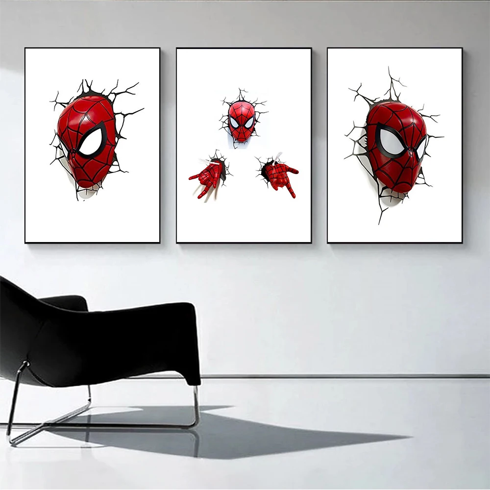 Marvel Spiderman Canvas Painting Classic Abstract Superhero Movie Poster Prints Wall Art For Living Room Home Decor No Frame