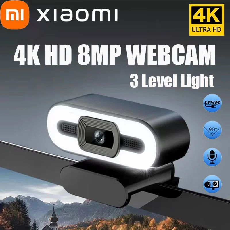 

Xiaomi 4K Fill Light Webcam 2K Autofocus Streaming Camera 1080P Full HD Portable Flexible PC Webcams With Microphone For Live