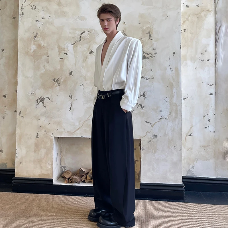 LUZHEN 2025 جديد فاخر أنيق شريطي محكم كبير الخامس الرقبة طويلة الأكمام قمصان الرجال موضة عالية الجودة بلون القمم JY3244 #6