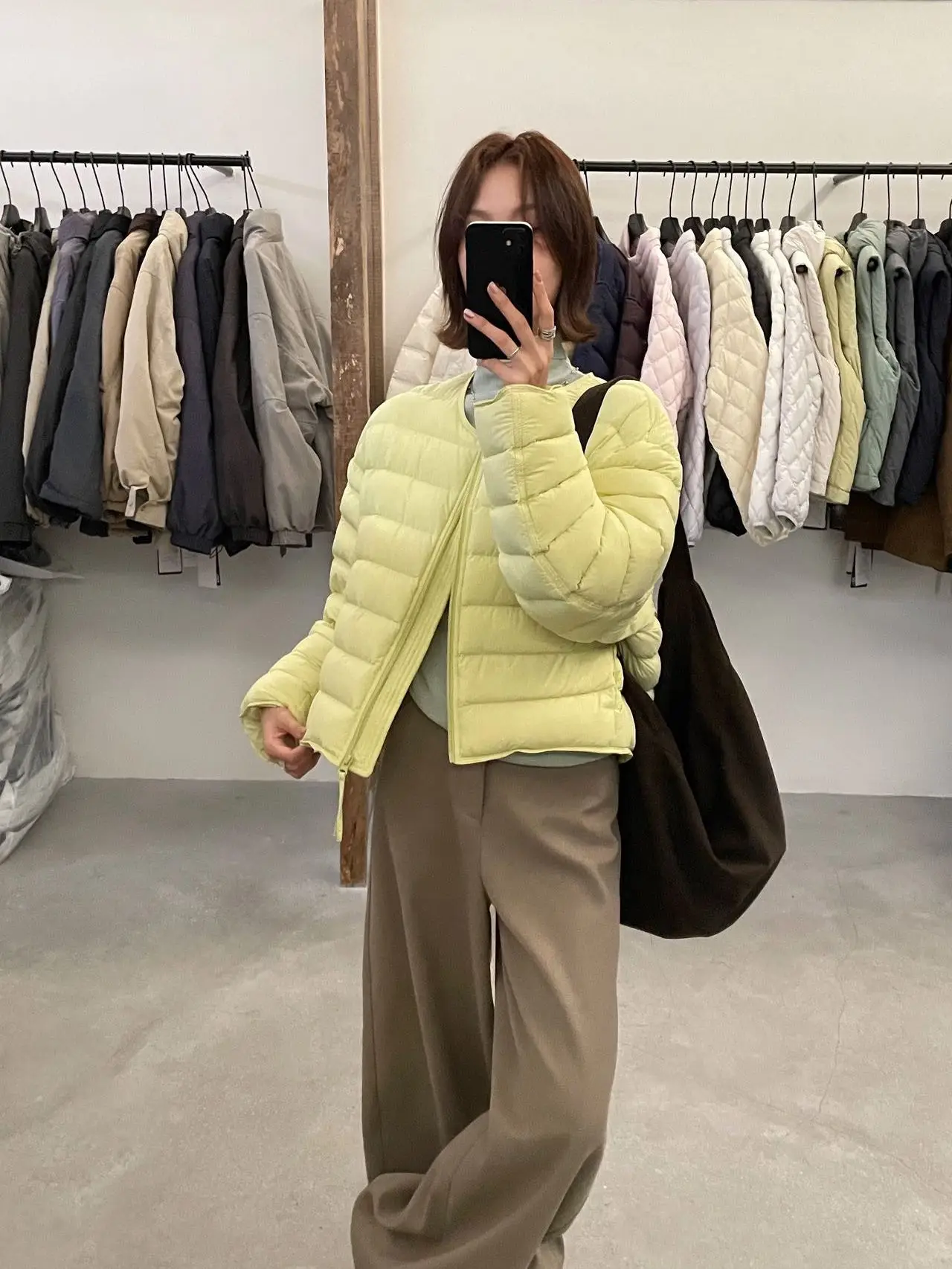 

Lilian Autumn Winter ort Puffer Jaet White Du down round Ne Lightweight Versatile Commute Sle Thiened Polyester F...