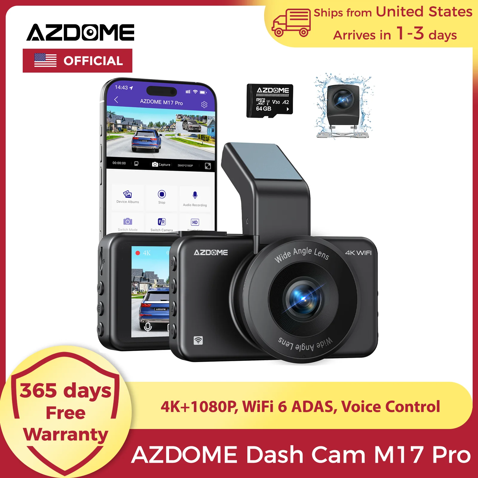 Azdome Dash Cam M17…