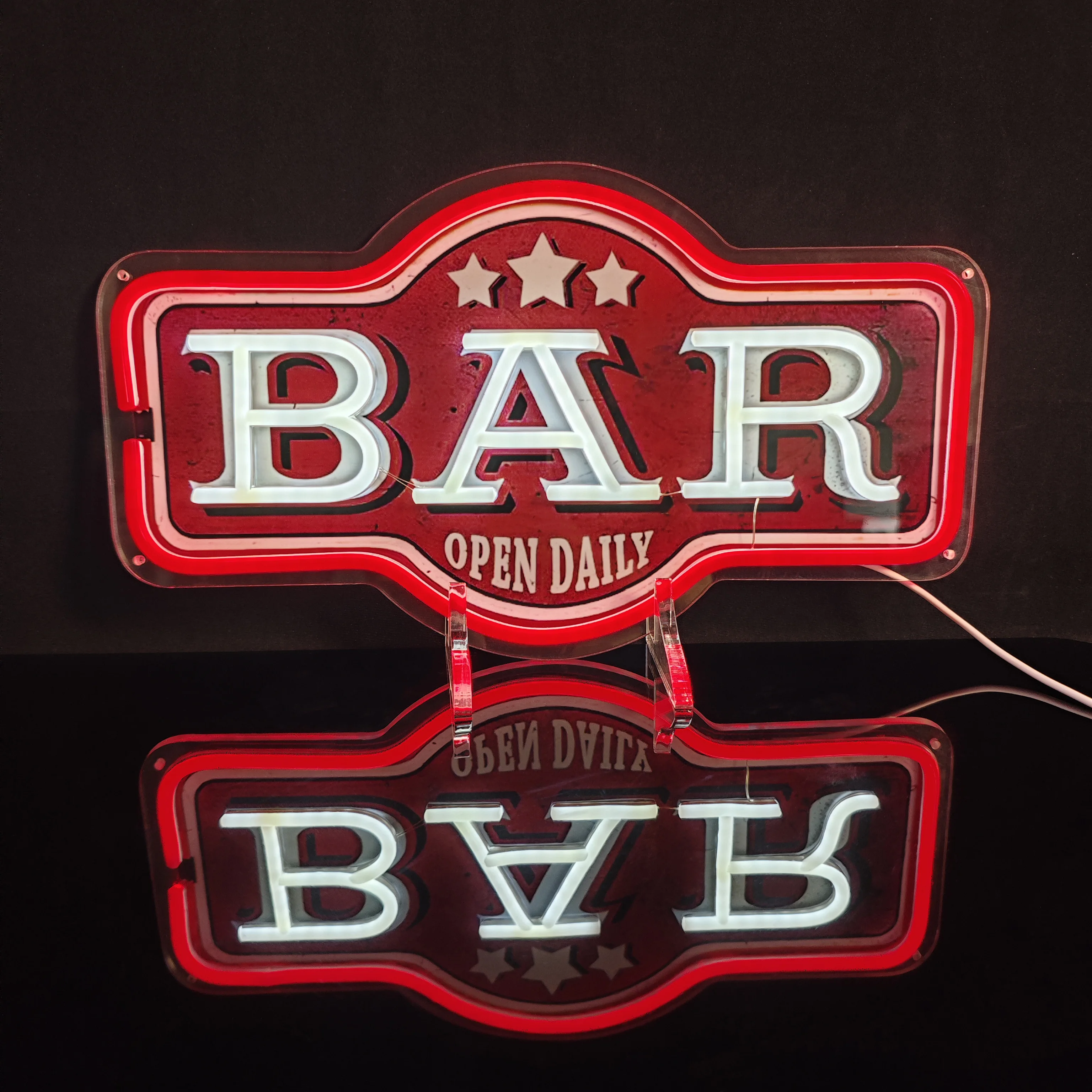 Offenes LED-Neonschild im Retro-Stil, Retro-Retro-Wanddekoration, geeignet für Herrenlöcher, Spielzimmer, Arcade oder Heimbars