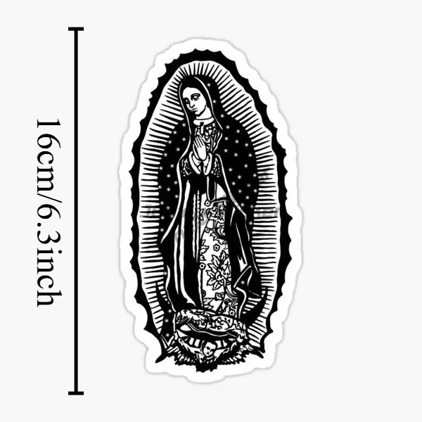 1Pc 2D Flat Virgin Mary Jesus Christ Vinyl Sticker, Waterproof Decal for Car Truck Van SUV Wall Room Off‑Road Decor,Holiday Gift
