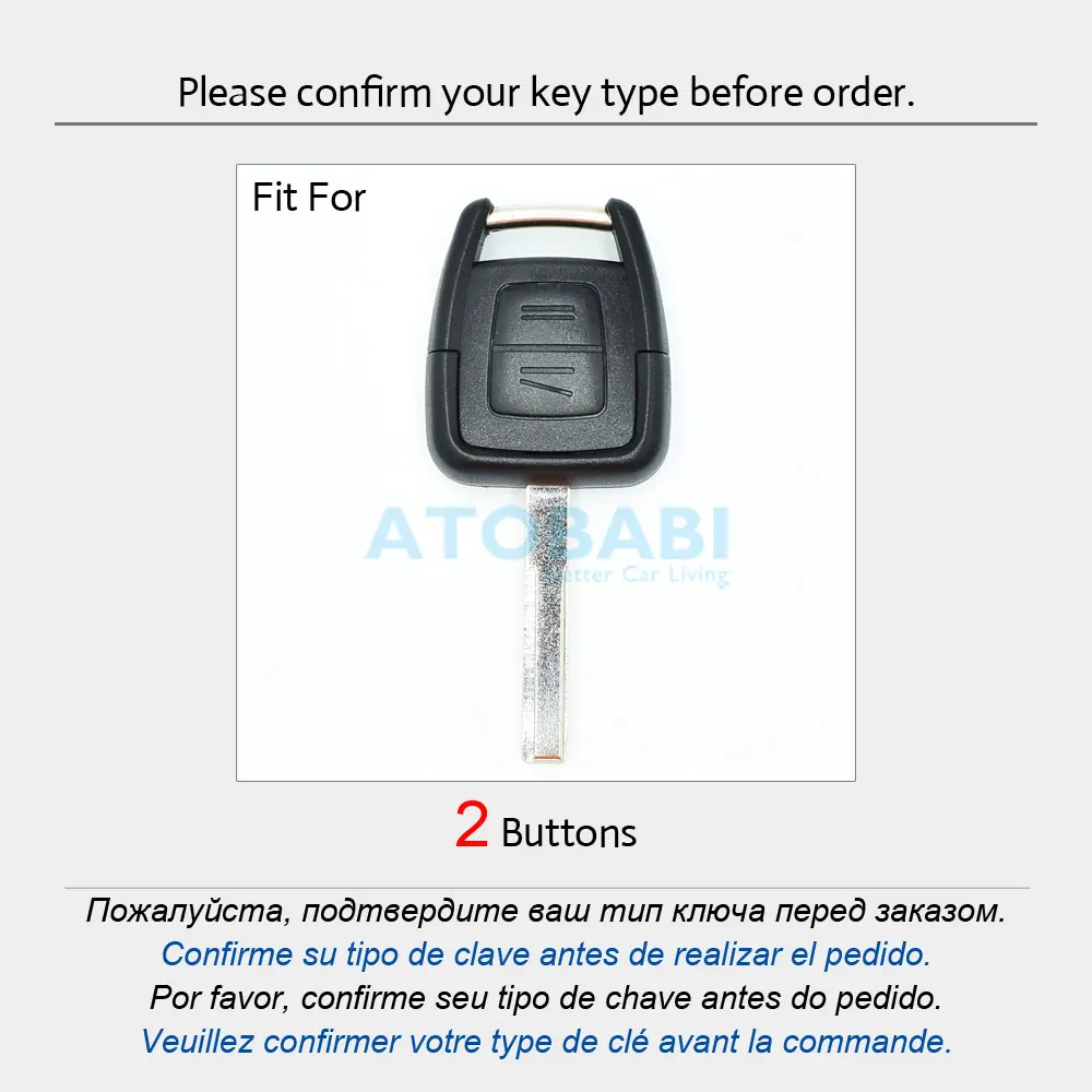 ATOBABI Leather Car Key Case Keychain For Opel Astra G Zafira A Frontera Omega B 2002 2003 Remote Control Fobs Protector Cover