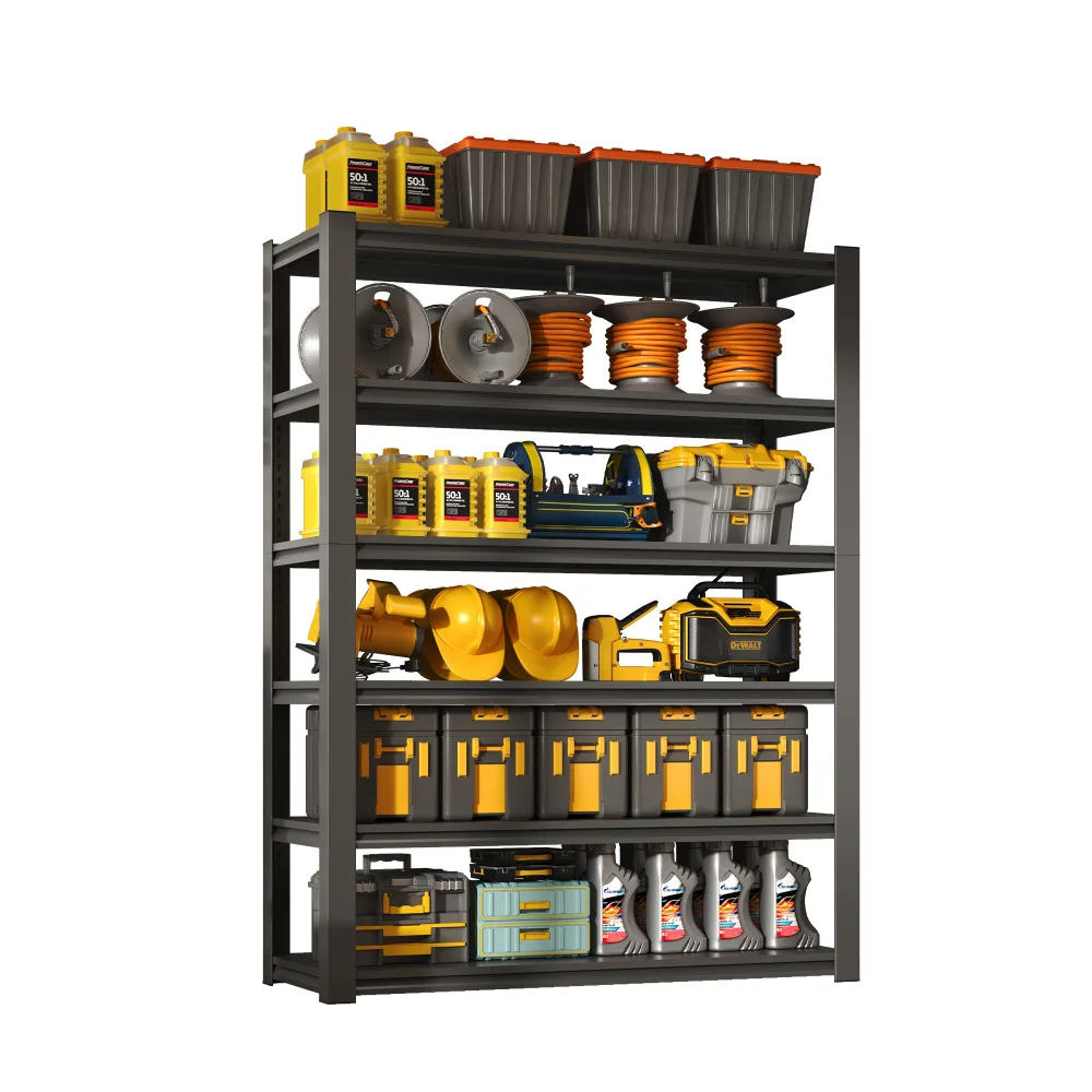 

82"H 6 Tier Metal Shelves for Storage Garage Shelving 2400LBS Heavy Duty Storage Shelves Adjustable Garage Shelf Industrial