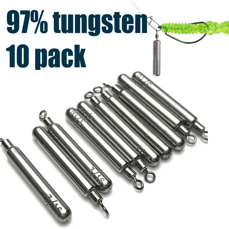 Waga wędkarska wolframowa 3 sztuk/partia 3,5 g 5,3 g 7 g 10,5 g Drop Shot Cylinder ciężarki Jig Cast Tackle do połowu okoni