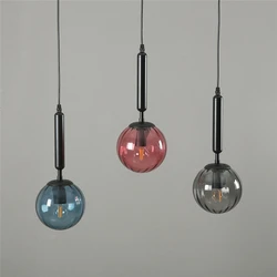 Modern Pendant Lights Wave Glass Ball LED Pendant Lamp Loft Bedroom Kitchen Hanging Lamps for Living Room Pendant Light Fixtures
