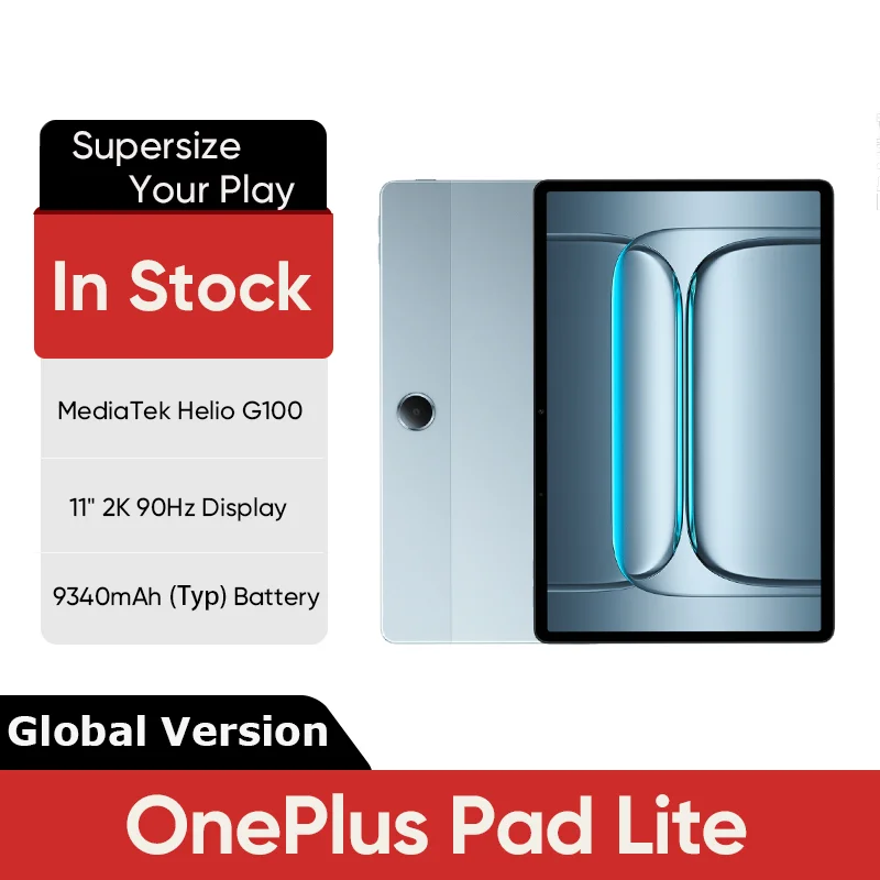 New OnePlus Pad Lite Global Version Tablet 11" Eye Care 90Hz Display Quad Speakers 9340mAh Battery Bluetooth 5.4 OxygenOS 15