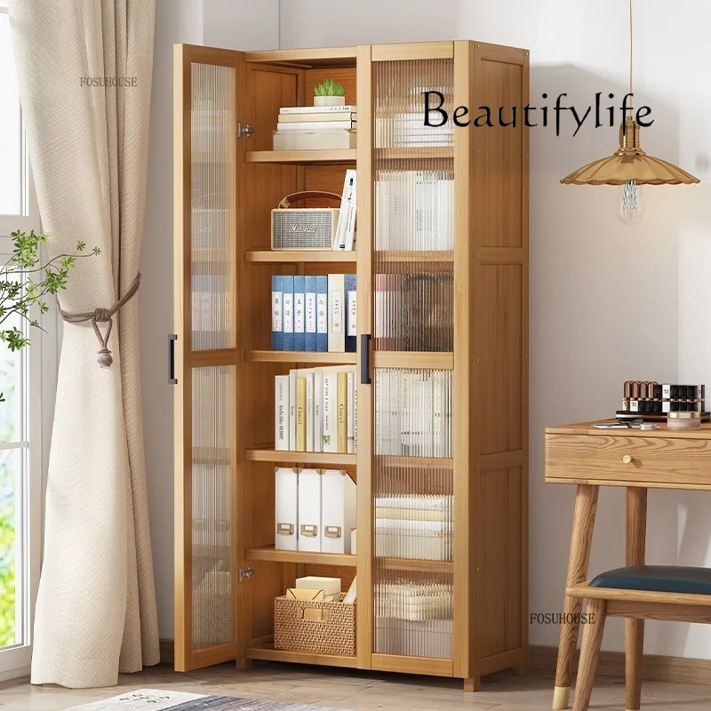 

Simple Multi-layer Living Room Cabinets Simple Bookshelf Rack Transparent Acrylic Door Bookcase Floor Bedroom Storage Cabinet