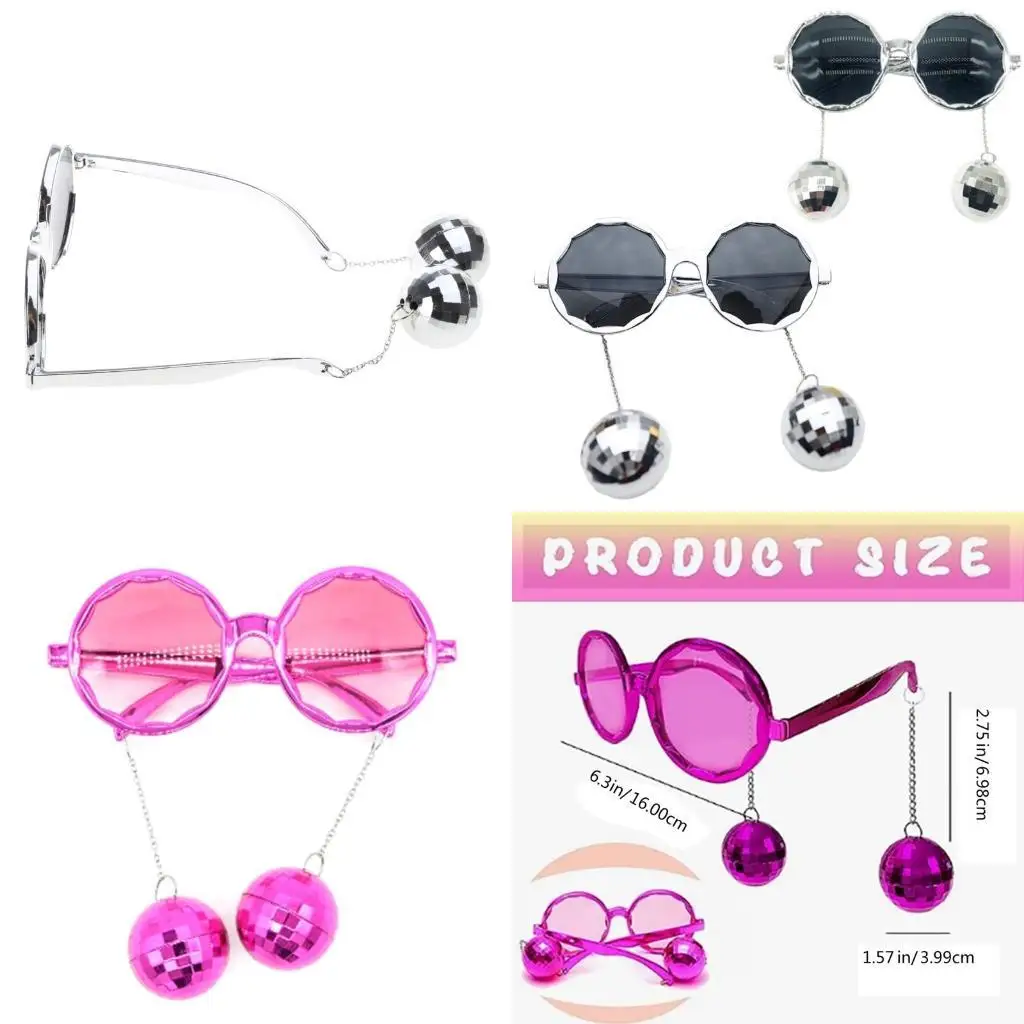

652F DiscoHippie Sunglasses Vintage Round 70s 80s Styles Circle Sunglasses Eyewear for Men Women Costumes Parties Gifts