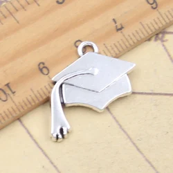 10pcs Charms Graduation Bachelor Cap 23x21mm Tibetan Silver Color Pendants Antique Jewelry Making DIY Handmade Craft