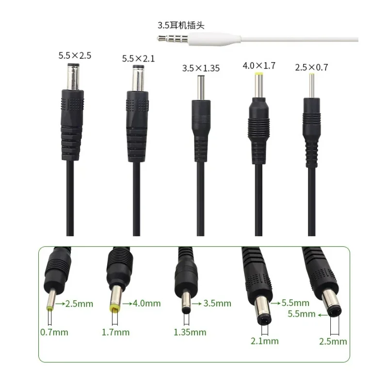 0.5M 2M 5V USB Type A Male to DC 3.5 1.35 4.0 1.7 5.5 2.1 5.5 2.5mm Male Plug Extension Power Cord Supply Jack Cable Connector