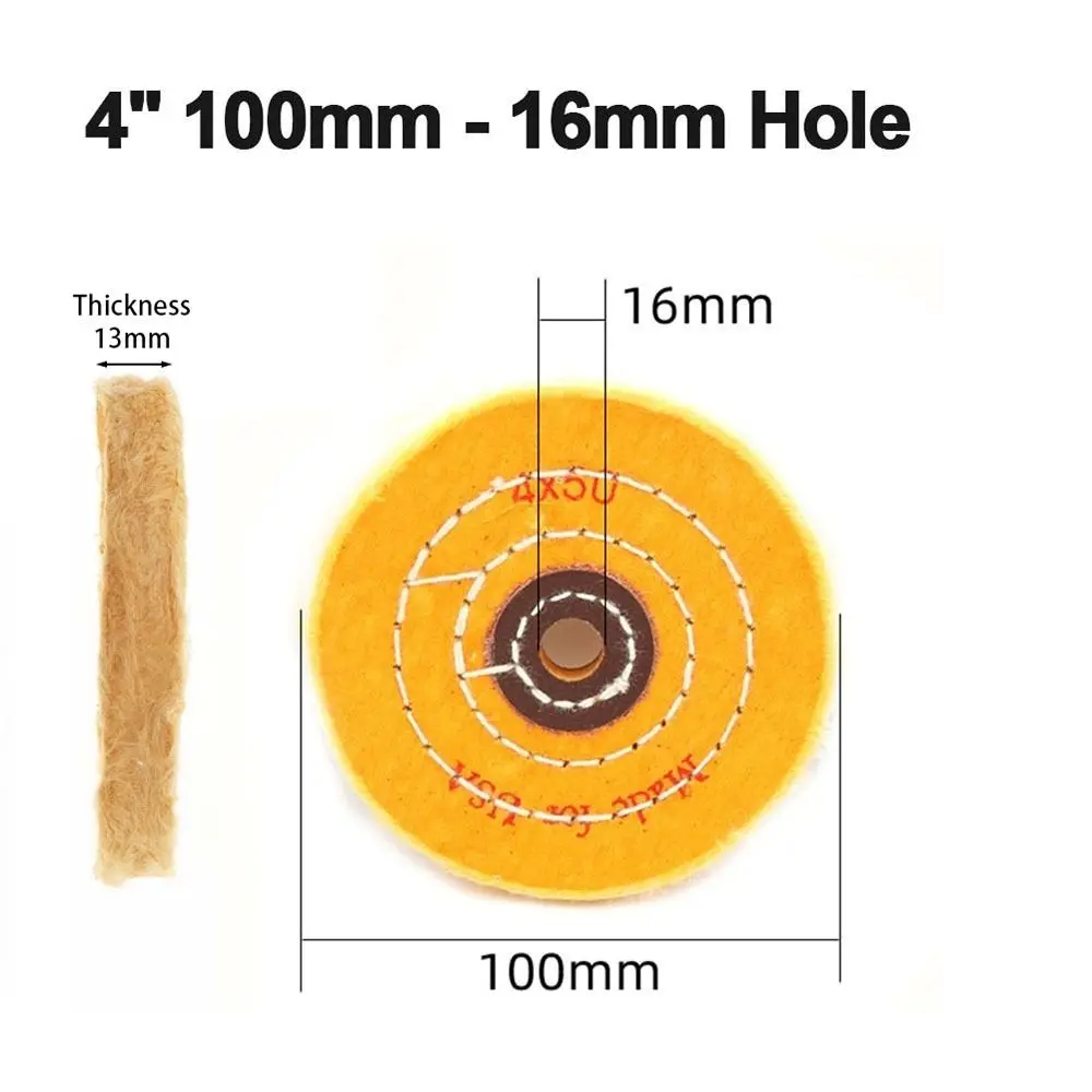 

1Pcs Angle Grinder Accessory Cloth Buffing Wheel Yellow with 4/12/16mm Hole Polishing Wheel Abrasive Tool 2/3/4/5Inch Cotton Pad