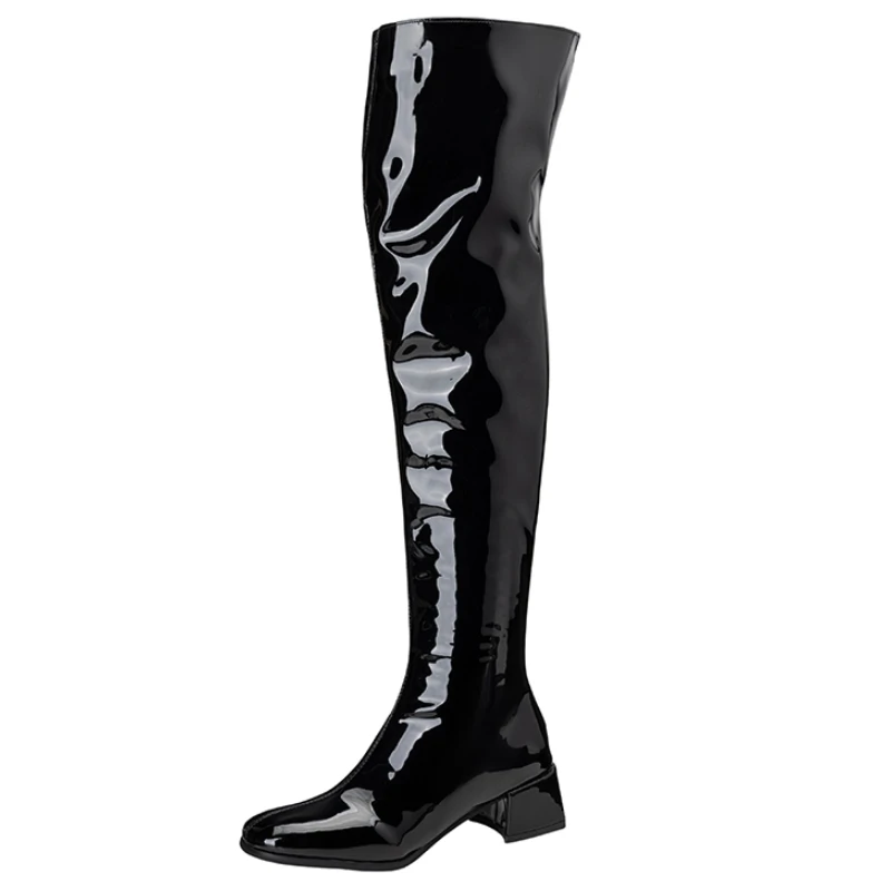

White Over-the-knee Boots Woman Patent Red Black Thigh High Boot Autumn Winter Tall Long Footwear Shoes Lady Big Size Waterproof