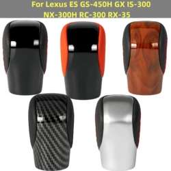 8mm Carbon Fiber Gear Shift Knob Leather Lever Shifter Stick For Lexus ES GS-450H GX IS-300 NX-300H RC-300 RX-350 2015-2021