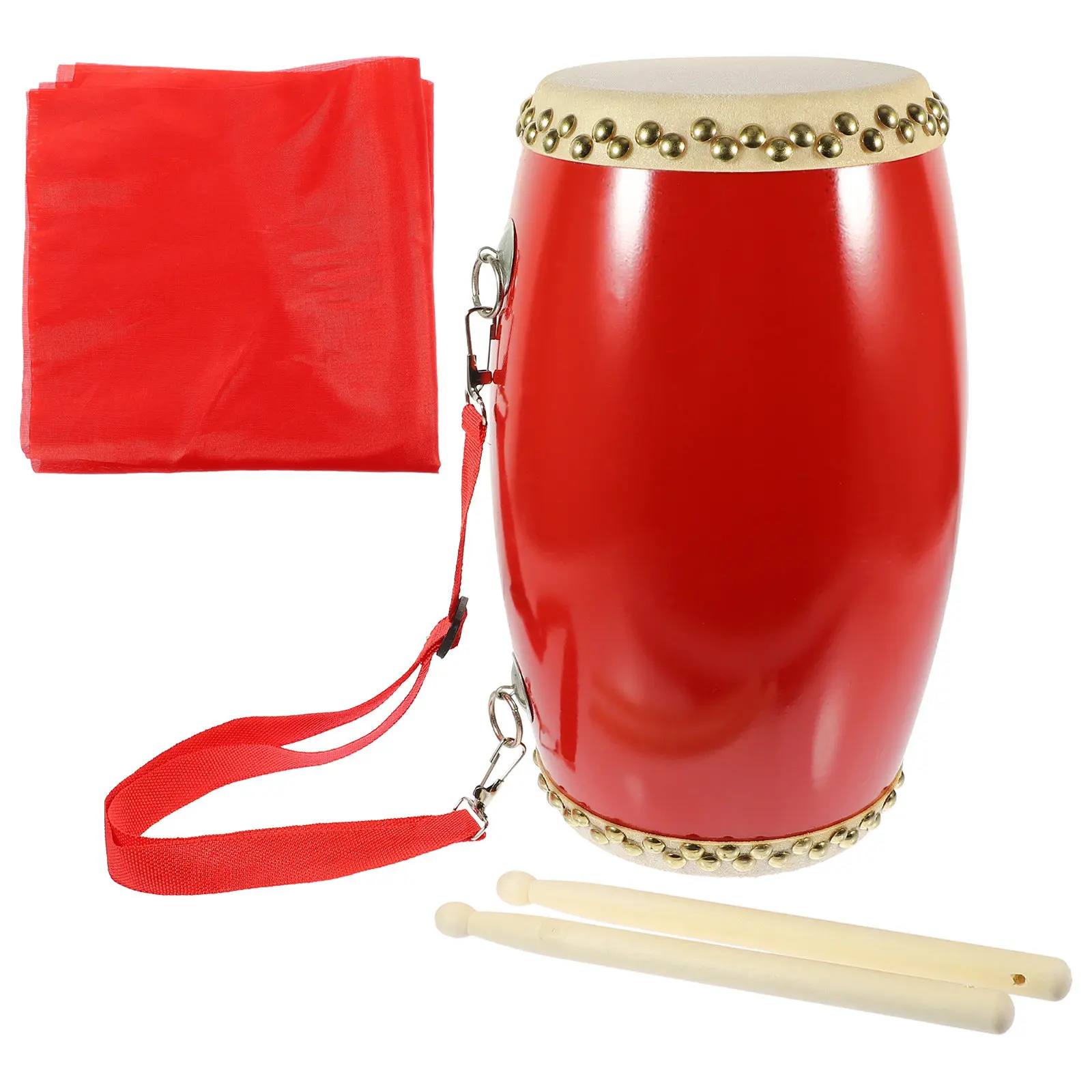 1Set Professional Waist Drum Handmade with Premium Cowhide Surface Strong Rivets Easy to Learn Portable Percussion Instrument