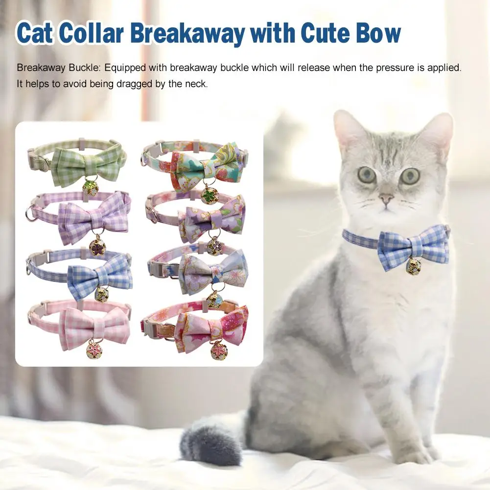 Adjustable Plaid Dog Collar Fabric Bow Tie Attachment Metal D-Ring Luxury Cats Neckwear Accessories for Teddy French Bulldog