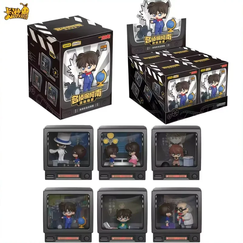 En stock – Nouvelle collection originale Kayou Detective Conan : Mini-scènes rétro de la série TV, figurines PVC de personnages d'anime, boîte mystère, jouets et cadeaux