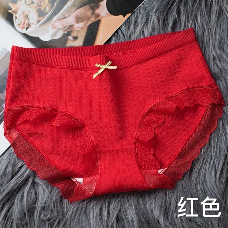 Sous-Vêtements Sexy en Dentelle Patchwork pour Femme, Culotte Triangle, String, Lingerie, Coton, Entrejambe, Doux, Étudiant, Haut de Gamme, Solide, 4 Pièces