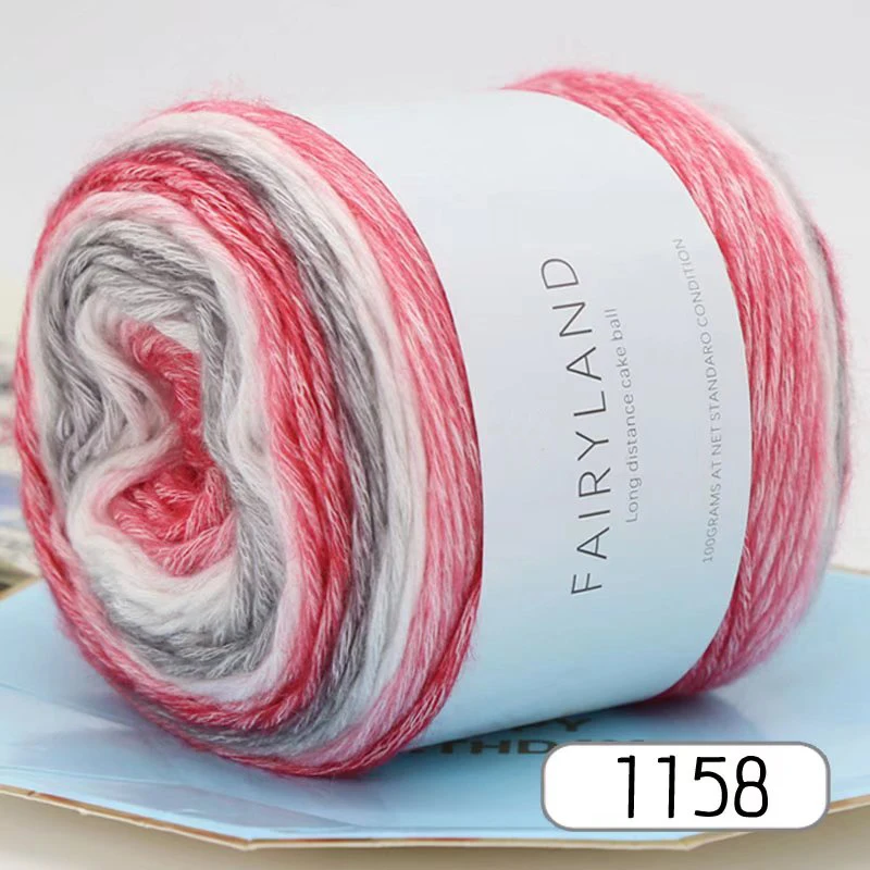 1Pc 100G Gradiënt Regenbooggaren, Geschikt Voor Diy Haak En Gebreide Warme Truien, Sjaals, Hoeden, Sjaals, Sjaals, Enz