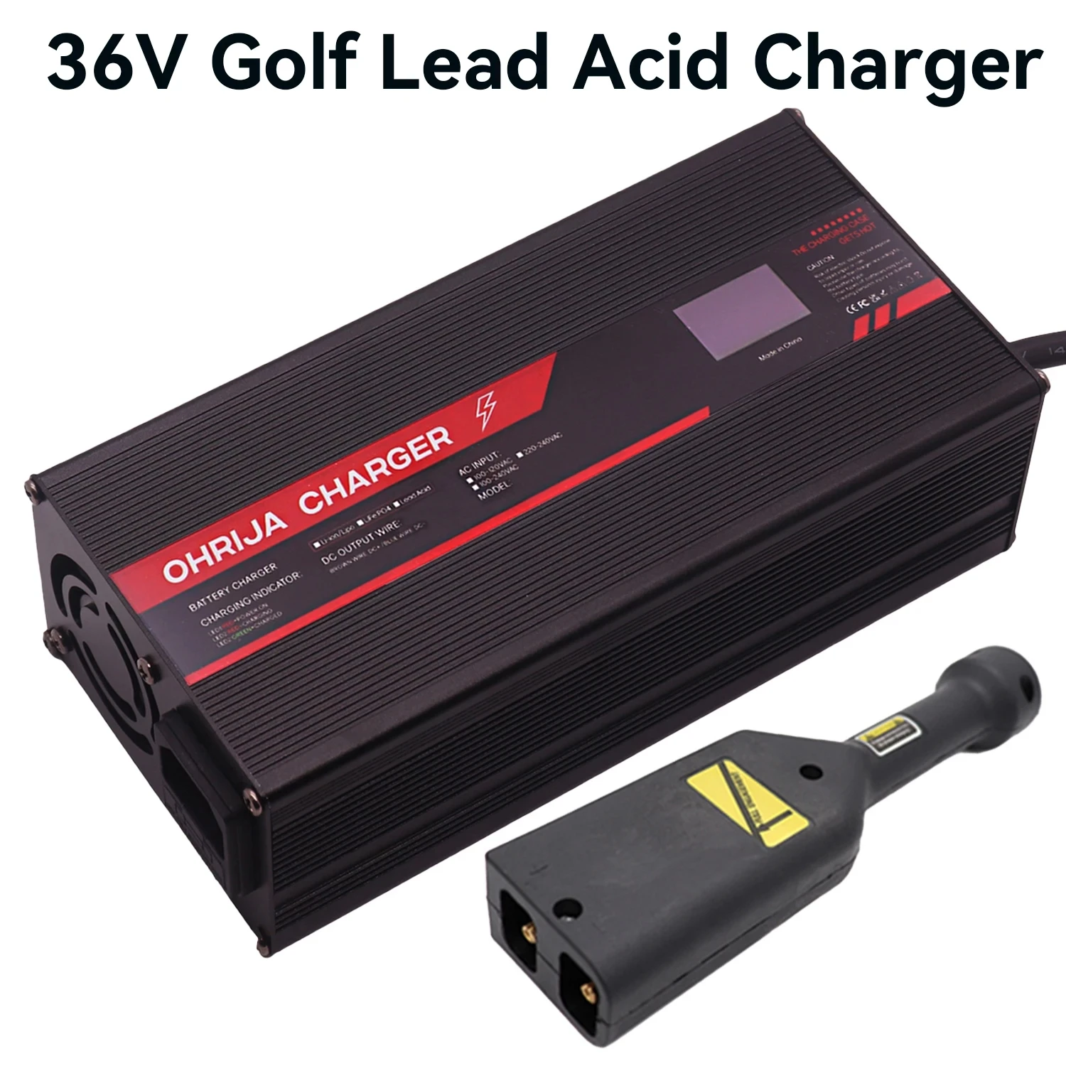 

OHRIJA 36 В 15 А свинцово-кислотное зарядное устройство для гольфа с цифровым дисплеем и ручкой для 3-струнной батареи EZGO Golf Cart Club Golf Cart