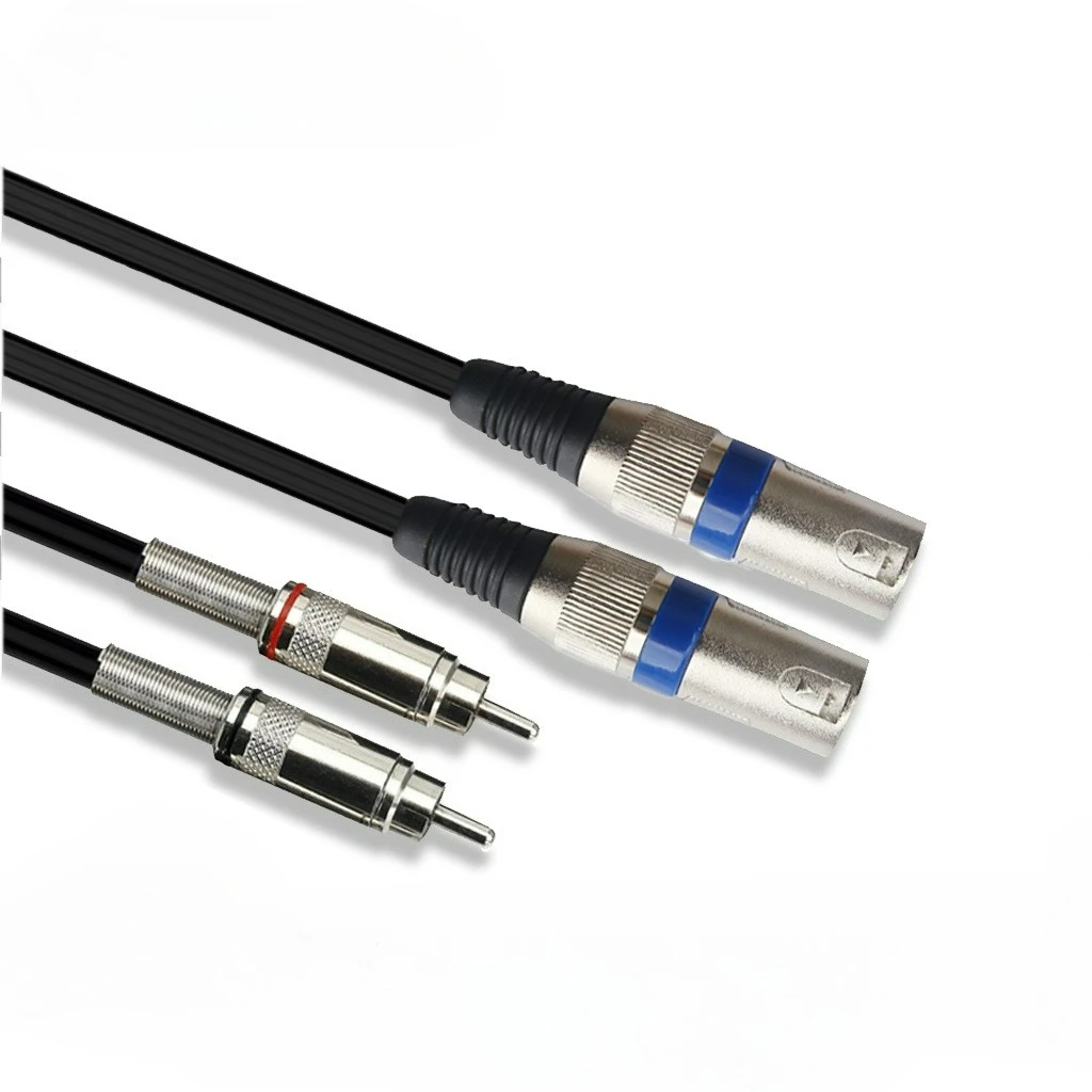 Dual XLR Male / Female To Dual RCA Male Audio Line Black Audio Cable Adapter Wire for Microphone Mixer Headphone Amplifier