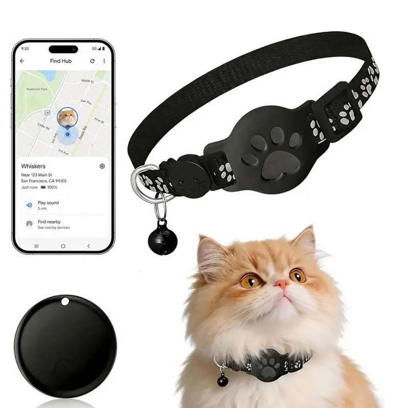B29C-Pet Tracker Pet GPS Collar Tracker Smart Tag For Android IOS Find My Smart Tracking Collar For Pet Cat Dog Safety