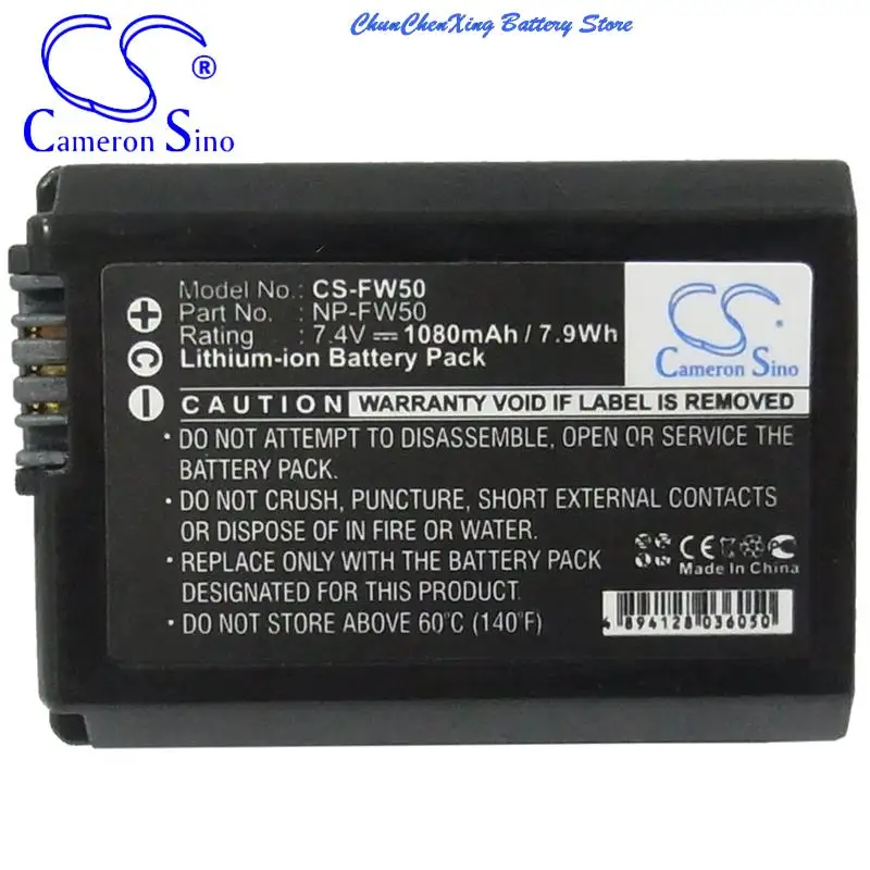 Replacement 1080mAh Battery NP-FW50 for Sony NEX-5 NEX-5A NEX-5K NEX-5D NEX-3 NEX-3C NEX-5C NEX-3A NEX-3D NEX-3K  NEX-5H NEX-7