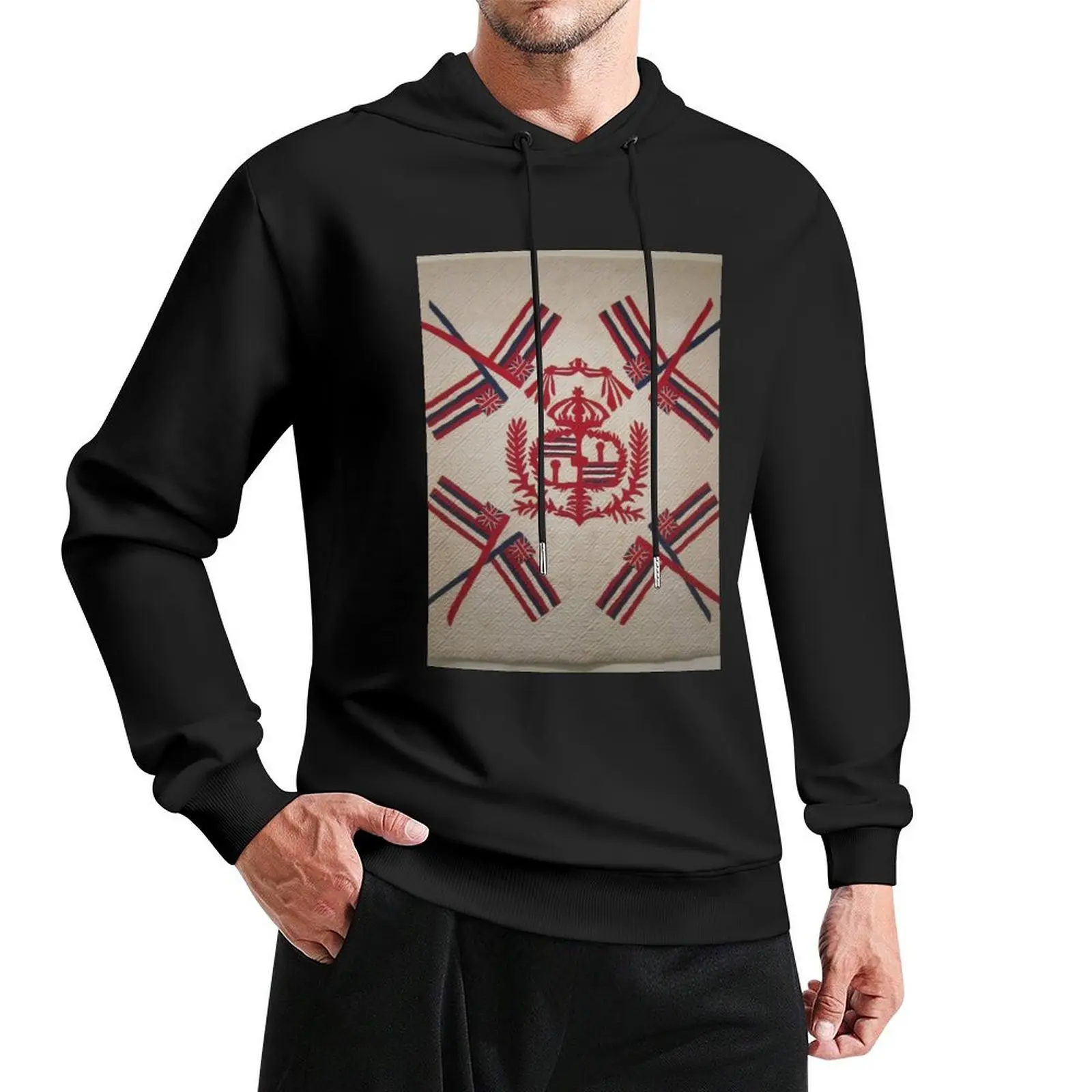 Hawaiian quilt, 'Ku'u Hae Aloha' (My Beloved Flag) Pullover Hoodie men's winter sweater anime clothes pullover hoodies