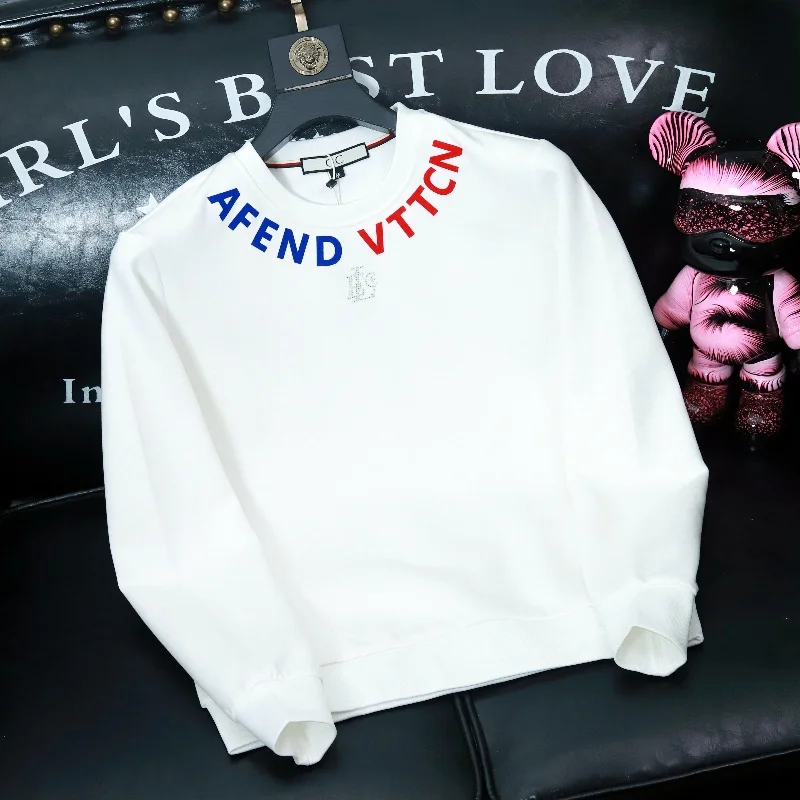 

Trendy Letter Print Sweatirt Men's Thiened Long Sve round Ne Casual Versatile Autumn Winter Faion Breathable Antib...