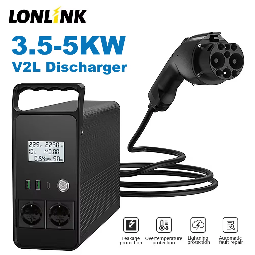 LONLINK GBT 5 кВт V2L Разрядное устройство с европейской розеткой V2L V2H для домашнего автомобиля (V2L) двунаправленной зарядки V2L GBT для Honda