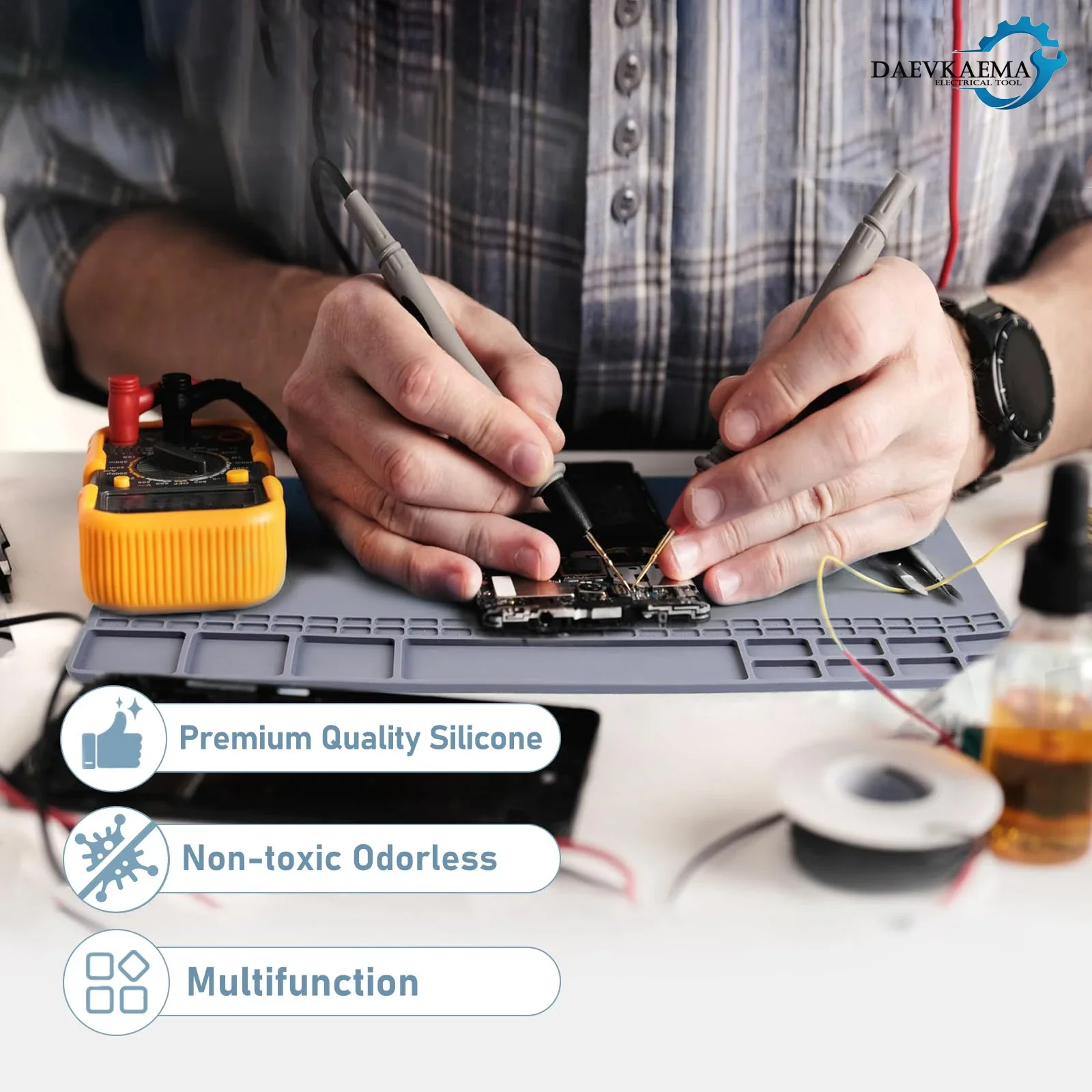 자석 실리콘 납땜 패드 500 ℃   열에 강한 다목적 정전기 방지 매트 DIY 시계 패치폰 전자제품 수리용