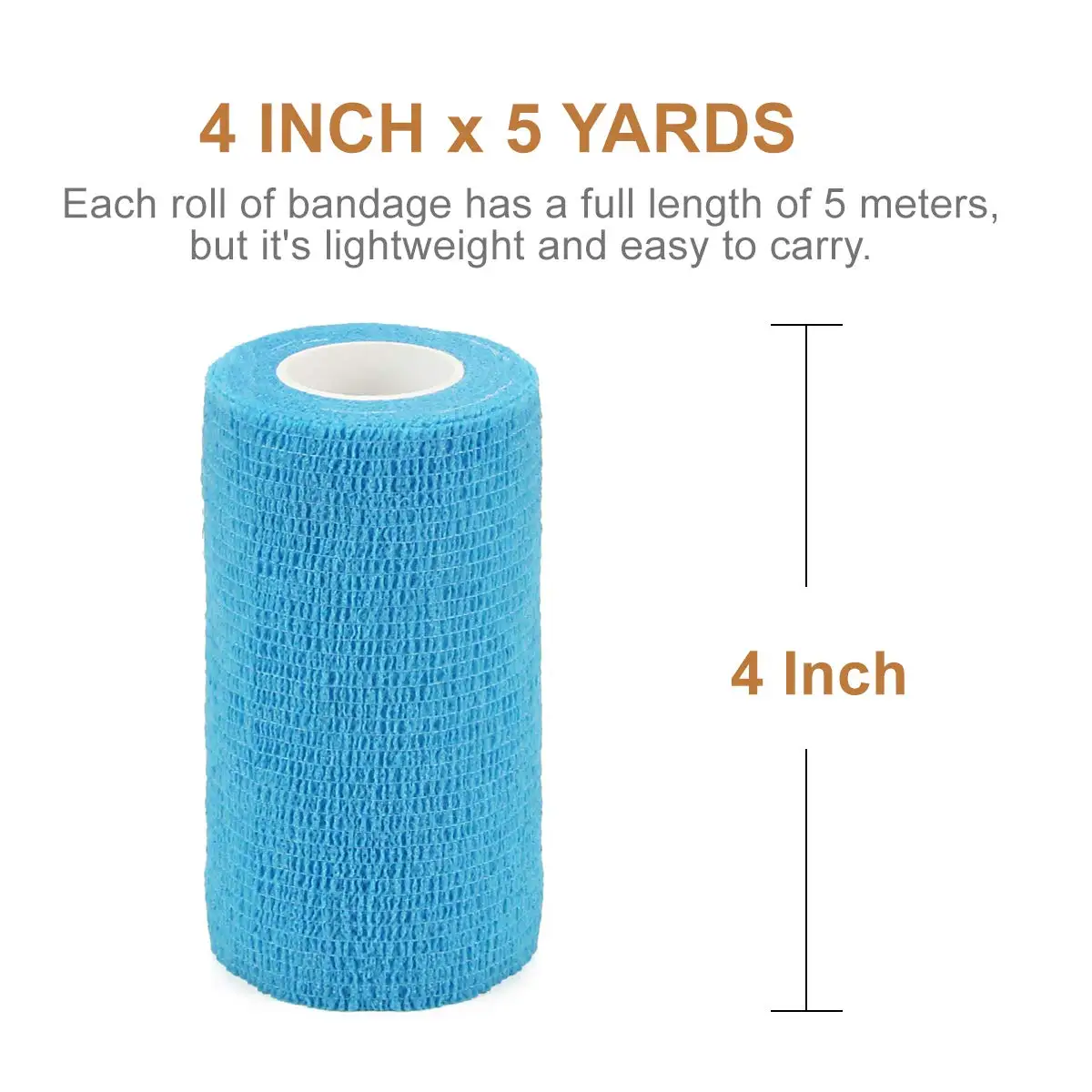 2.5/5/7.5/10cm*4.8m 6 Roll Colorful Non Woven Elastic Self Adhesive Sports Bandage Cohesive Bandage for  Fixing Finger Wrist Leg